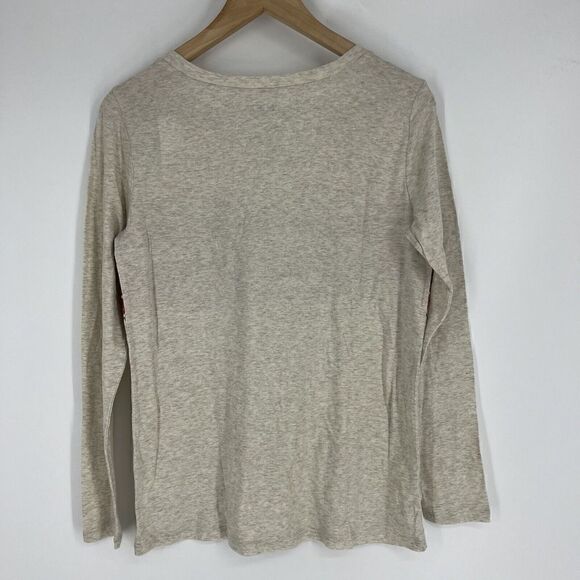 Loft Outlet T Shirt Size Small Gray Striped Long Sleeve Knit Top Crew Neck - Picture 6 of 9